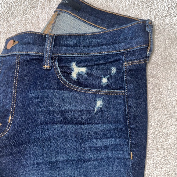 J Brand Stretchy Distressed Blue Cropped Skinny Jean - Picture 4 of 7